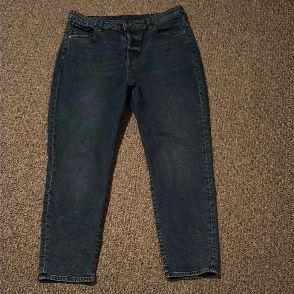 H&M Ultra High WaistClassic Blue Denim Mom Jeans Size 14